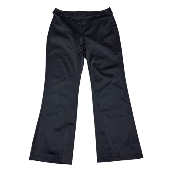 ANNA SUI x INC Collab Flared Bootcut Luxury Designer Faux Silk Pants Womens 34" - Picture 1 of 5